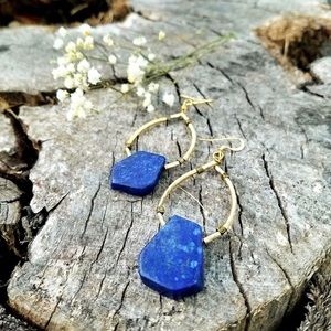 SALE! "Urban Eclipse"🌙Blue Lapis Danglies